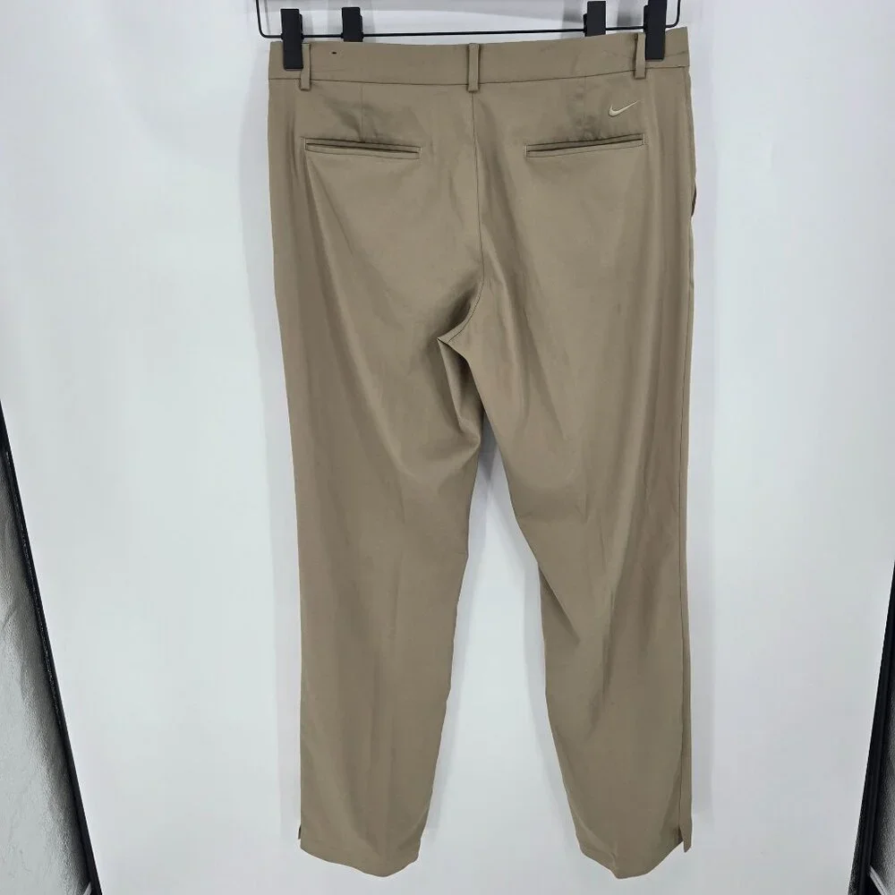 Nike dri fit mens size 36x34 tan flat front fit flex golf performance pants